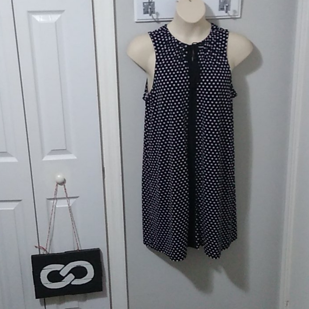 Michael Kors Polka Dot Dress w/ tassled tie
